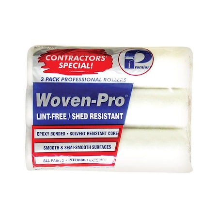 Premier Premier Woven-Pro Polyester 9 in. W X 3/8 in. Paint Roller Cover 3 pk 3LF38